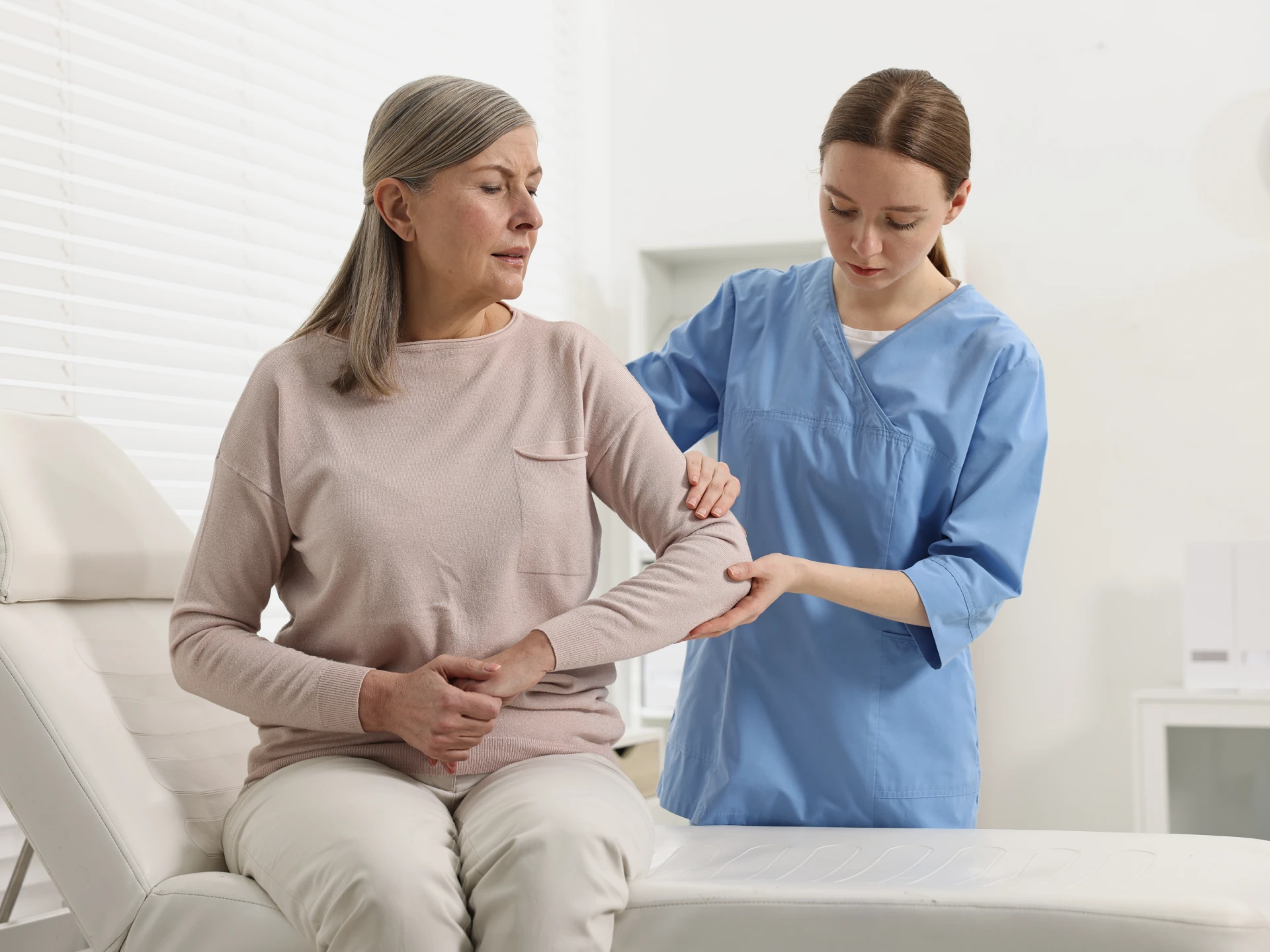 Physical therapy session in medical office